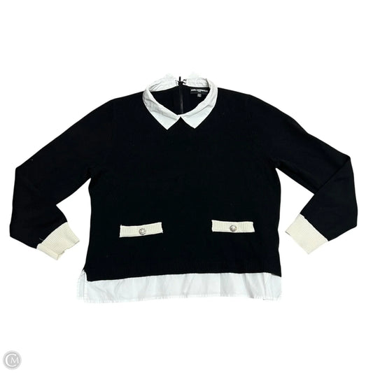 Sweater Designer By Karl Lagerfeld In Black & White, Size: L