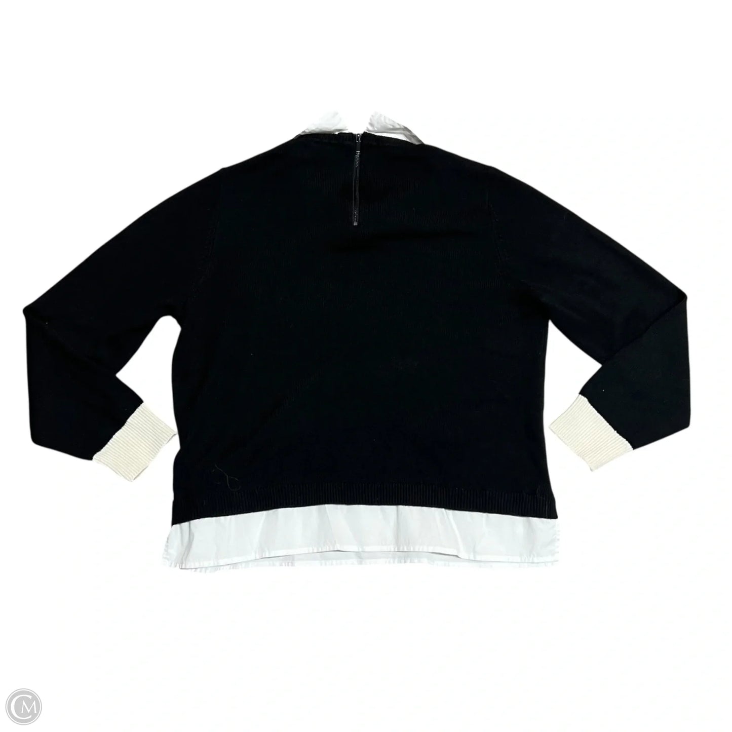 Sweater Designer By Karl Lagerfeld In Black & White, Size: L