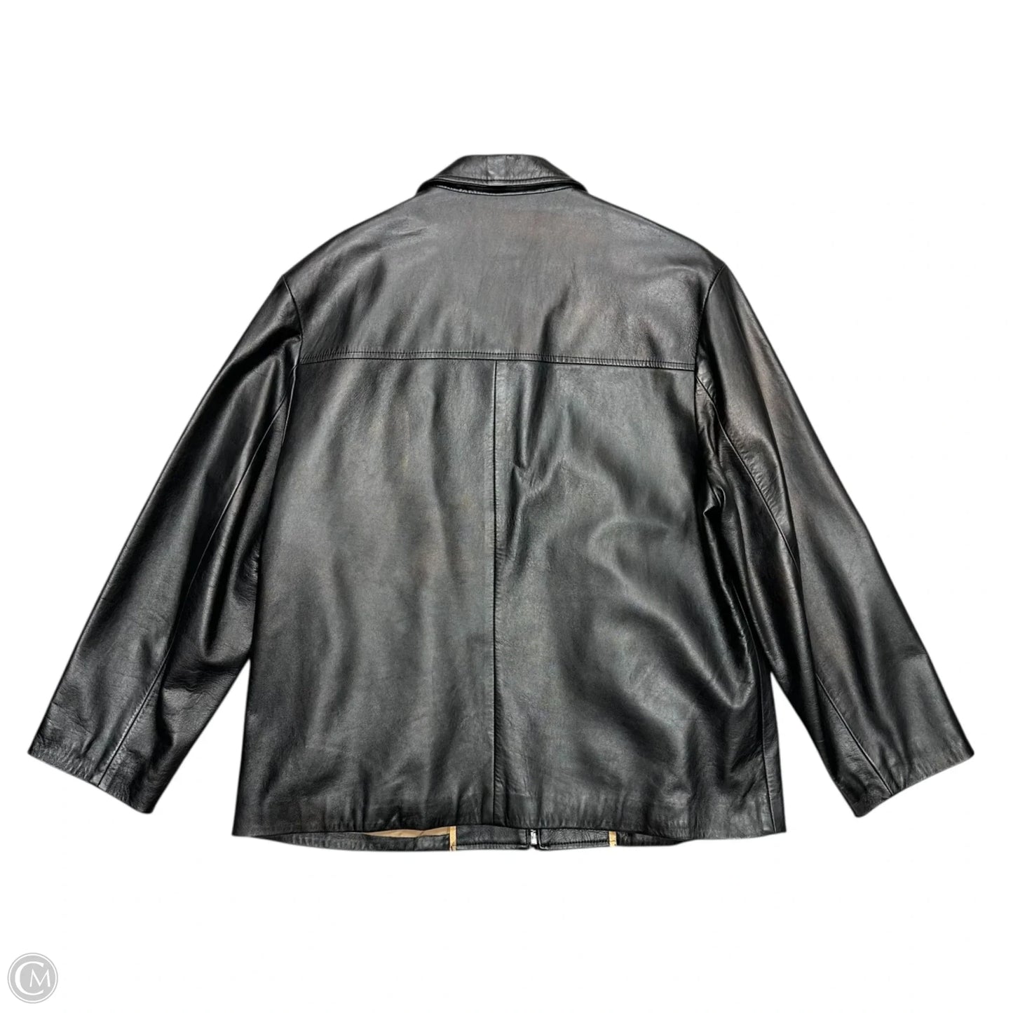 Jacket Leather By Cole-haan In Black, Size: L