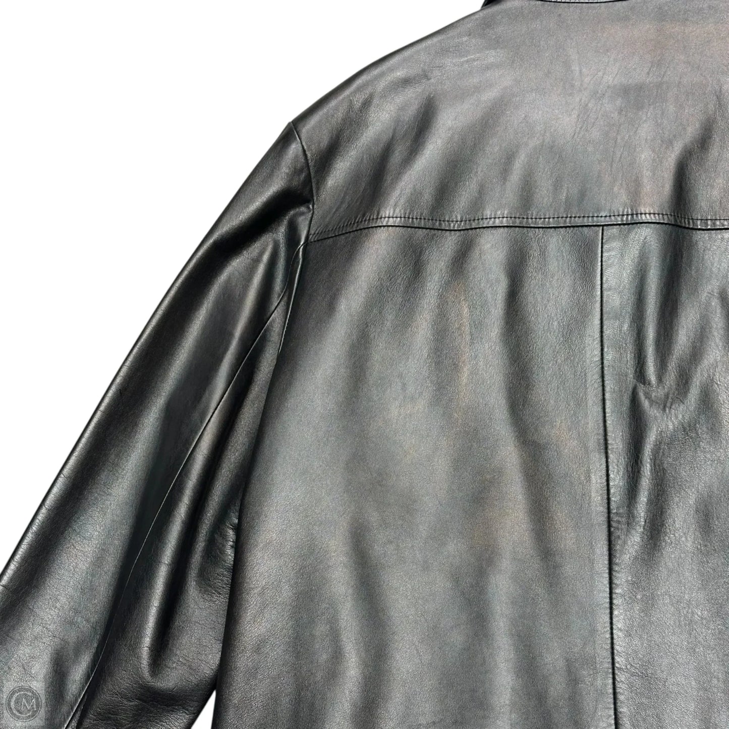Jacket Leather By Cole-haan In Black, Size: L