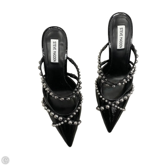 Shoes Heels Stiletto By Steve Madden In Black & Silver, Size: 9.5