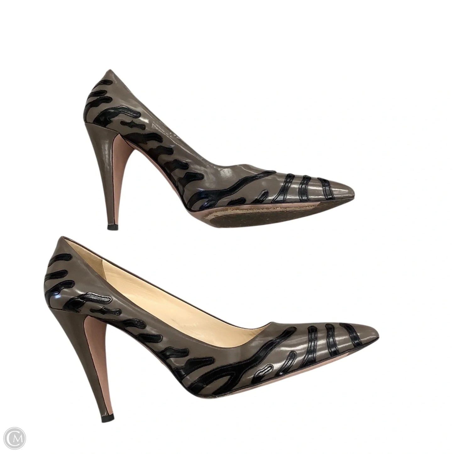 Shoes Luxury Designer By Prada In Taupe, Size: 10.5