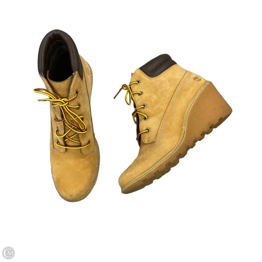 Boots Ankle Heels By Timberland In Tan, Size: 7.5