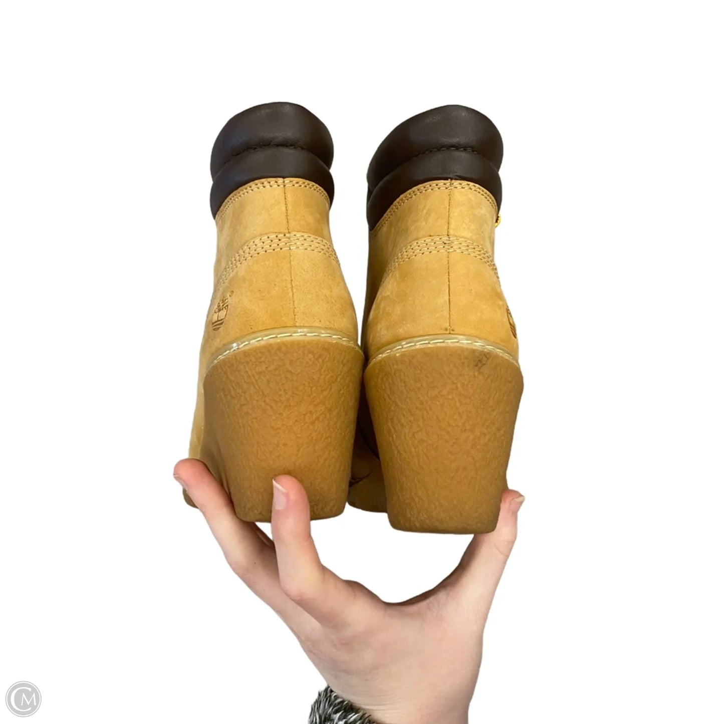 Boots Ankle Heels By Timberland In Tan, Size: 7.5