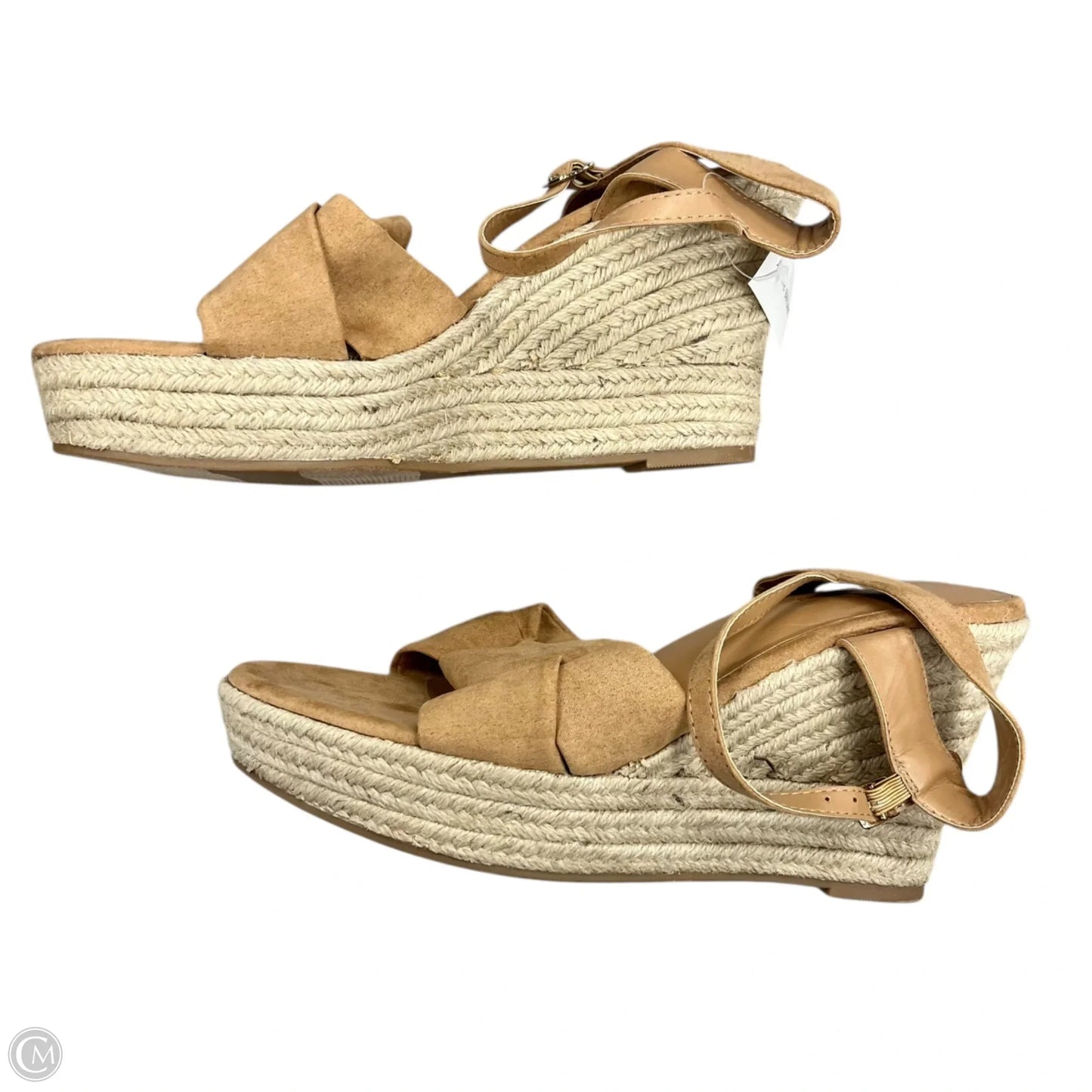 Sandals Heels Wedge By Lane Bryant In Tan, Size: 11