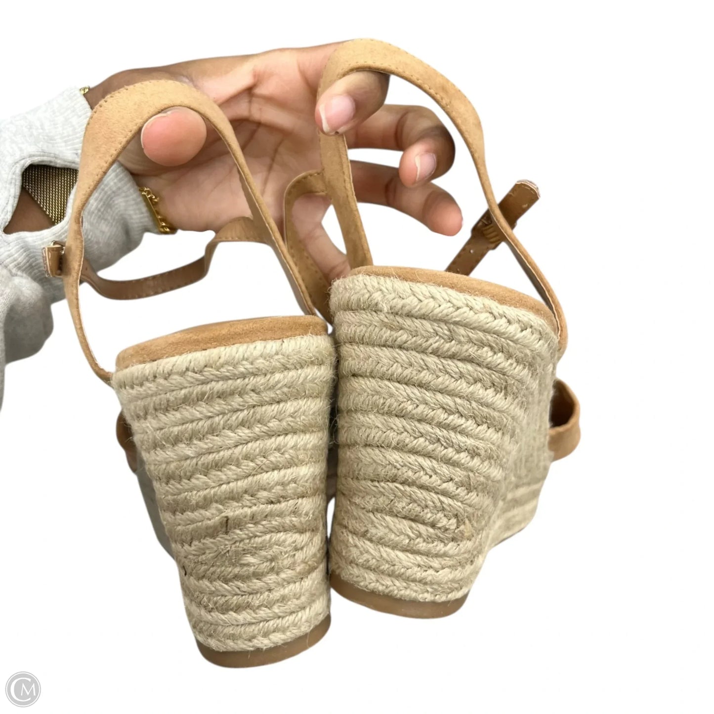 Sandals Heels Wedge By Lane Bryant In Tan, Size: 11