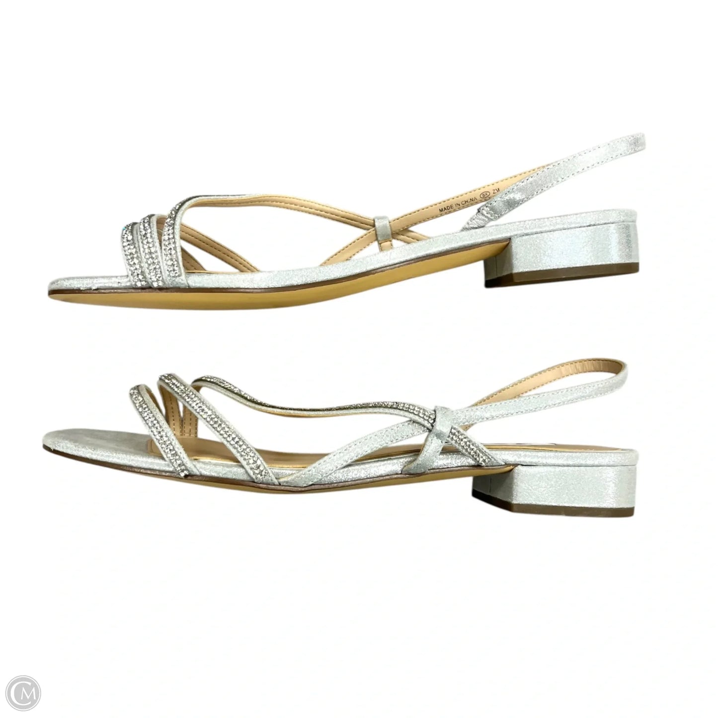Sandals Heels Block By Nina In Silver, Size: 10
