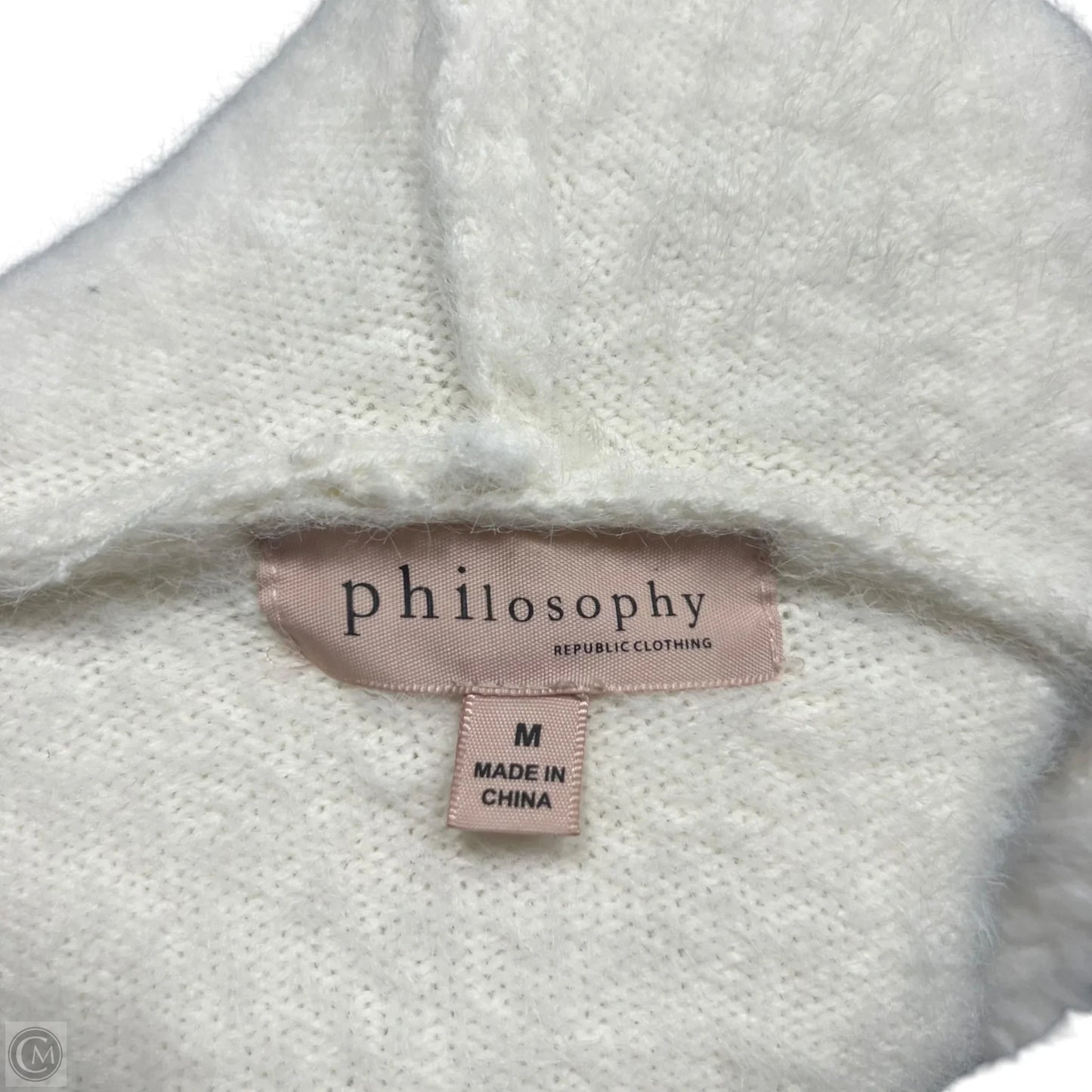 Sweatshirt Hoodie By Philosophy In Cream, Size: M
