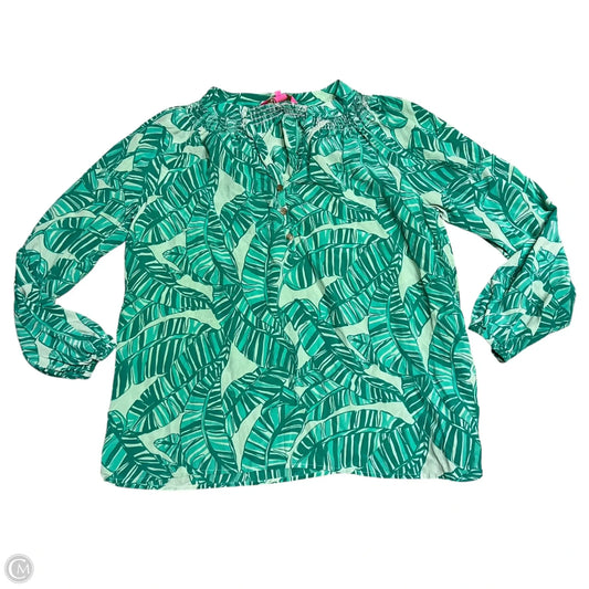 Top Long Sleeve Designer By Lilly Pulitzer In Teal, Size: Xl
