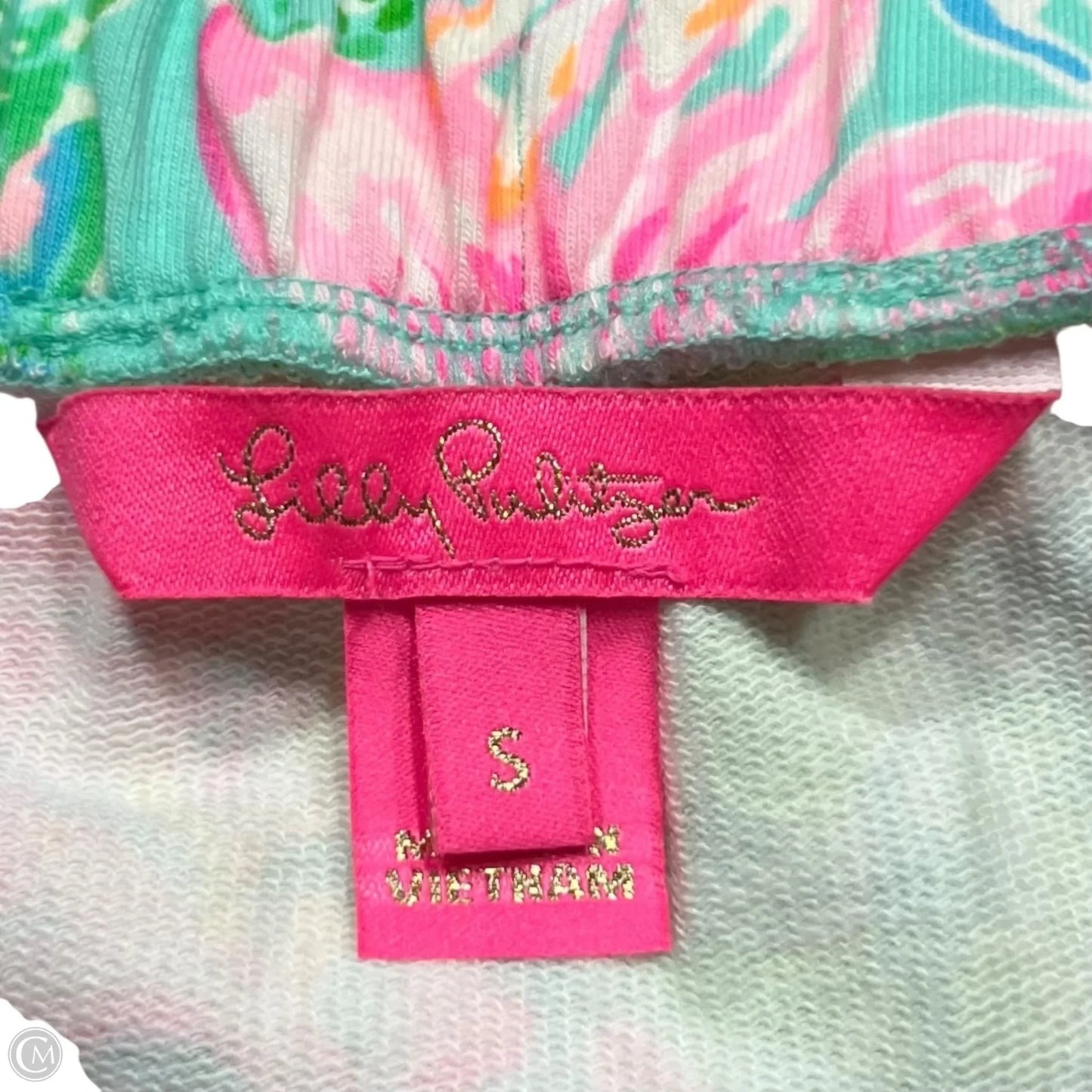 Romper Designer By Lilly Pulitzer In Green & Pink, Size: S