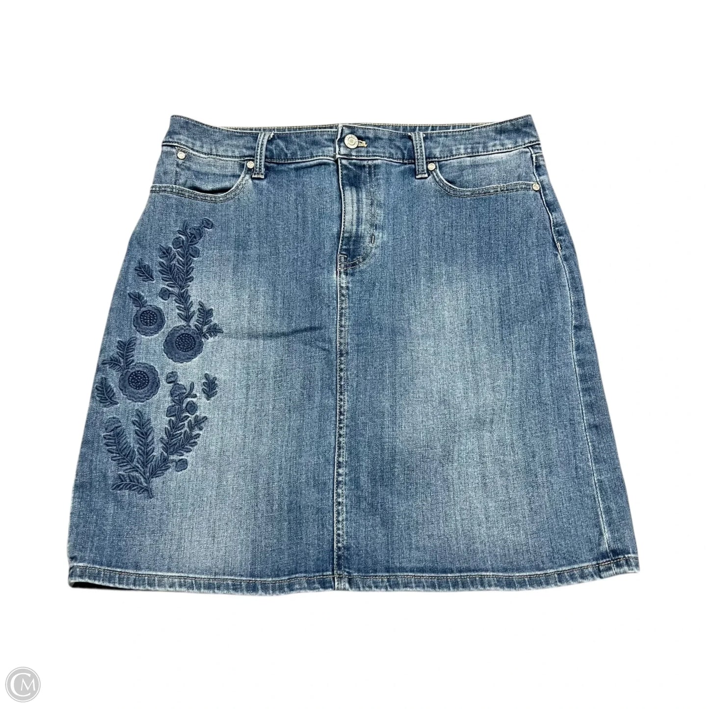 Skirt Midi By Talbots In Blue Denim, Size: 10