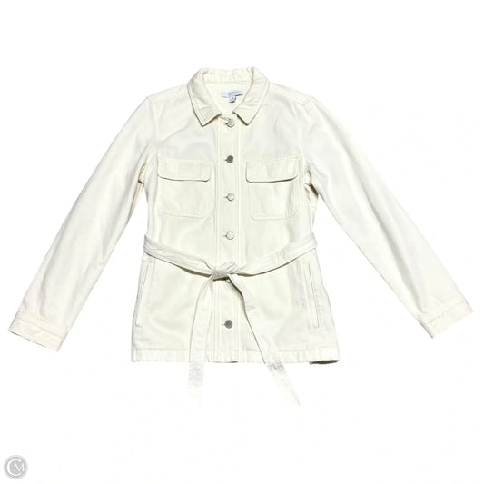 Jacket Denim By Ann Taylor In Cream, Size: M