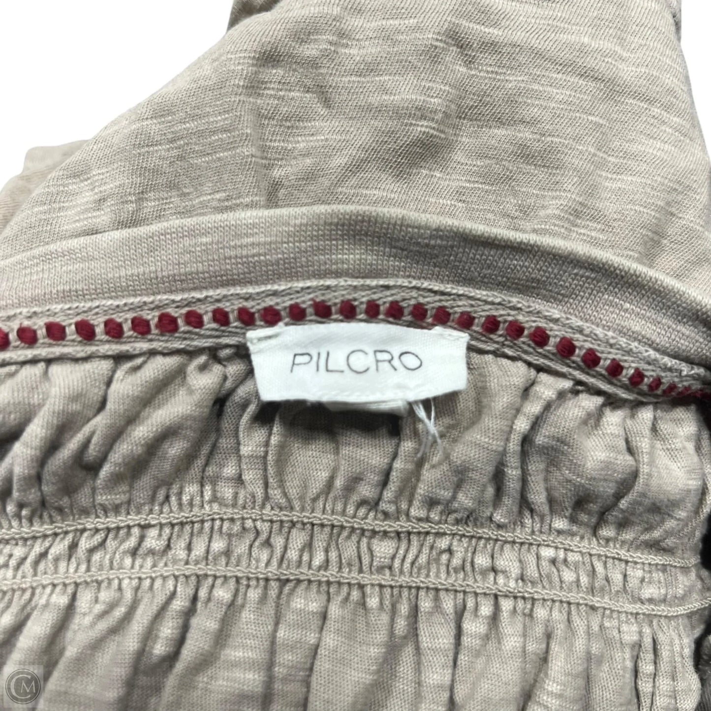 Top Short Sleeve By Pilcro In Taupe, Size: S