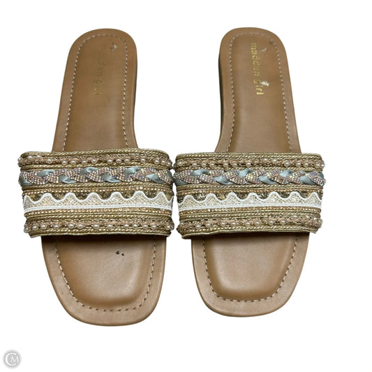 Shoes Flats By Madden Girl In Gold & Tan, Size: 9