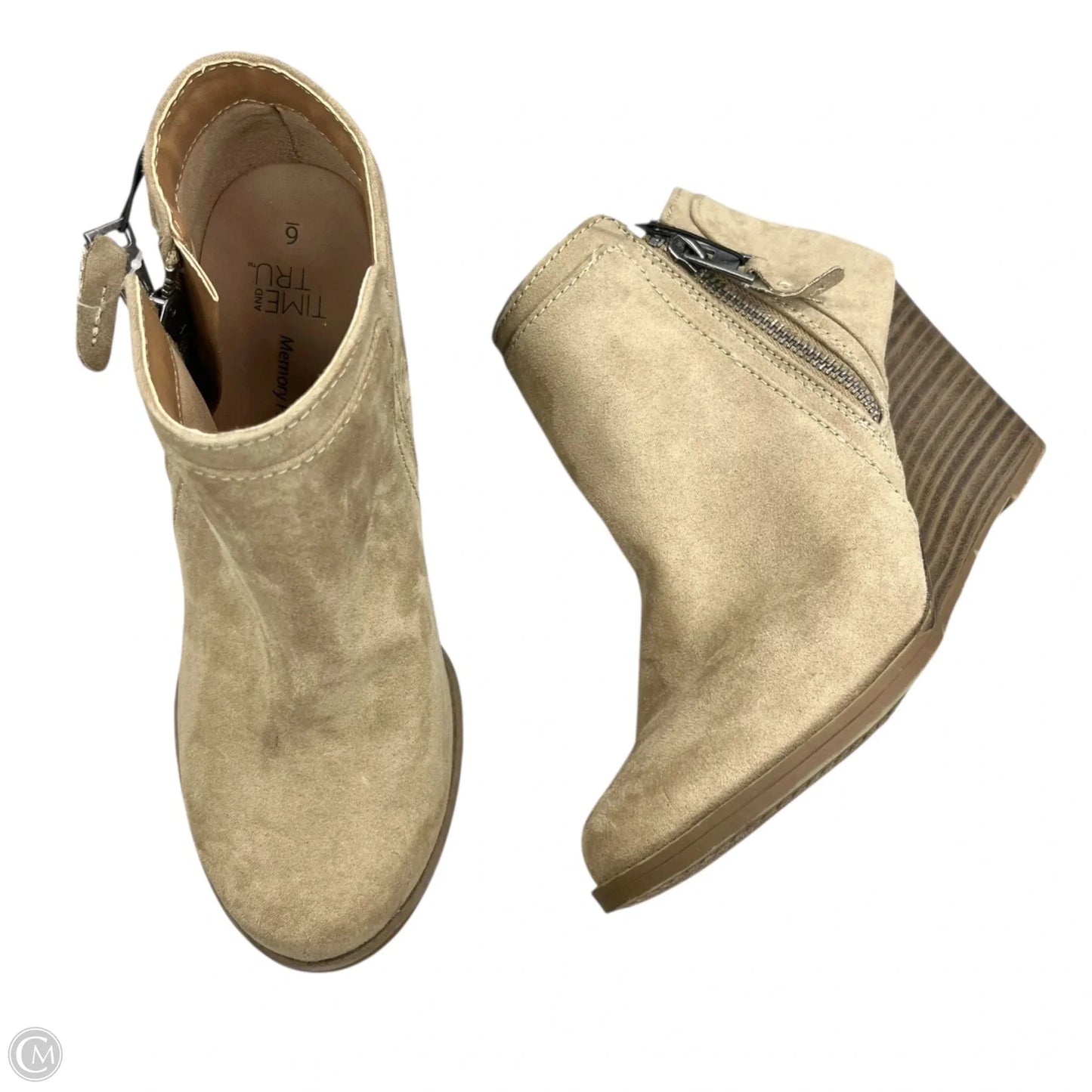 Shoes Heels Wedge By Time And Tru In Tan, Size: 6