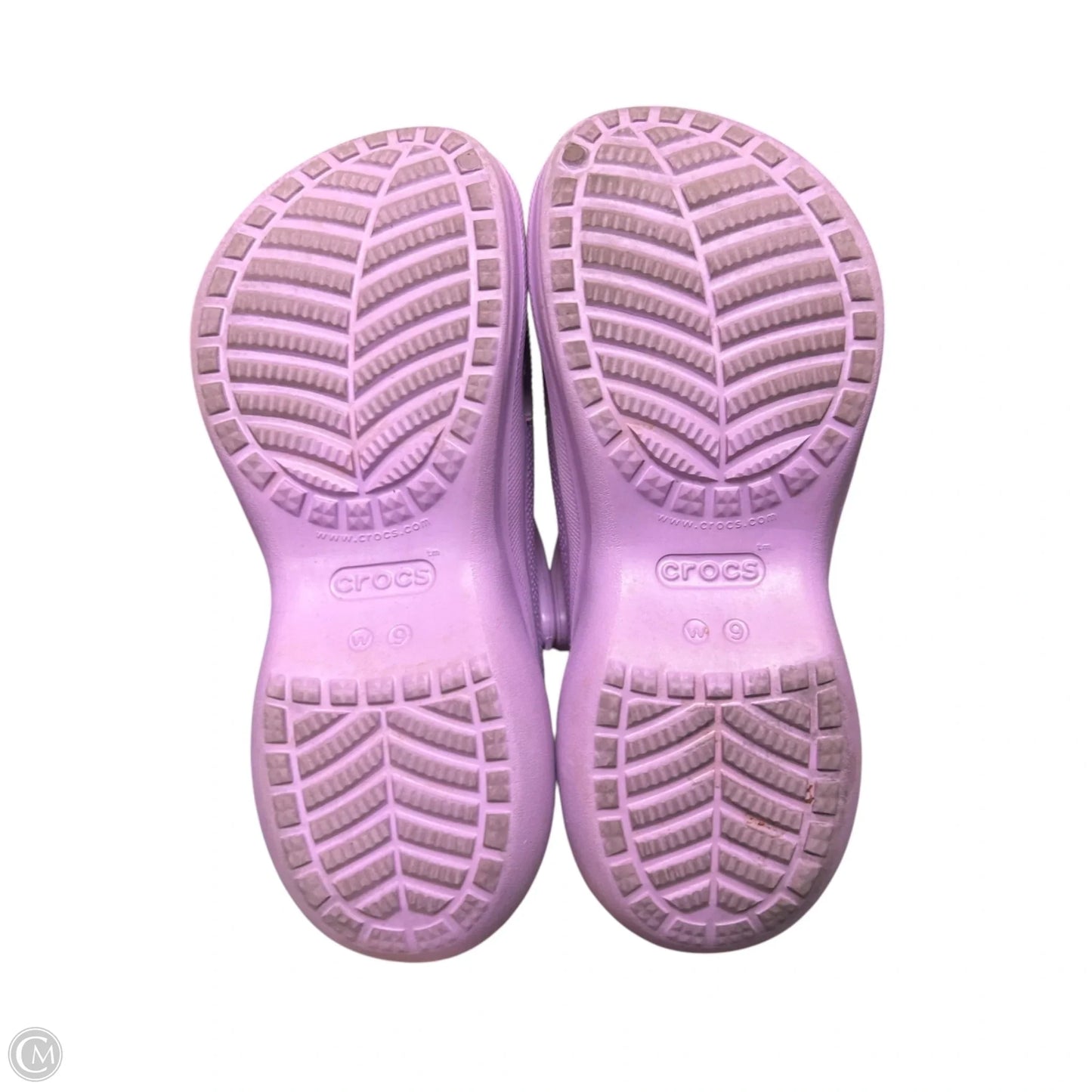 Shoes Heels Platform By Crocs In Purple, Size: 9