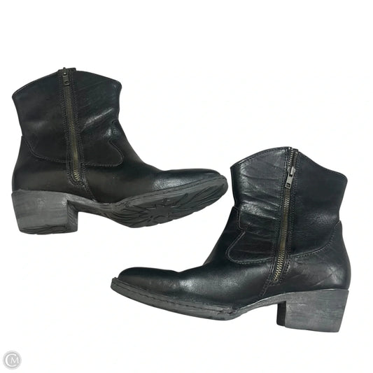 Boots Leather By Born In Black, Size: 8.5