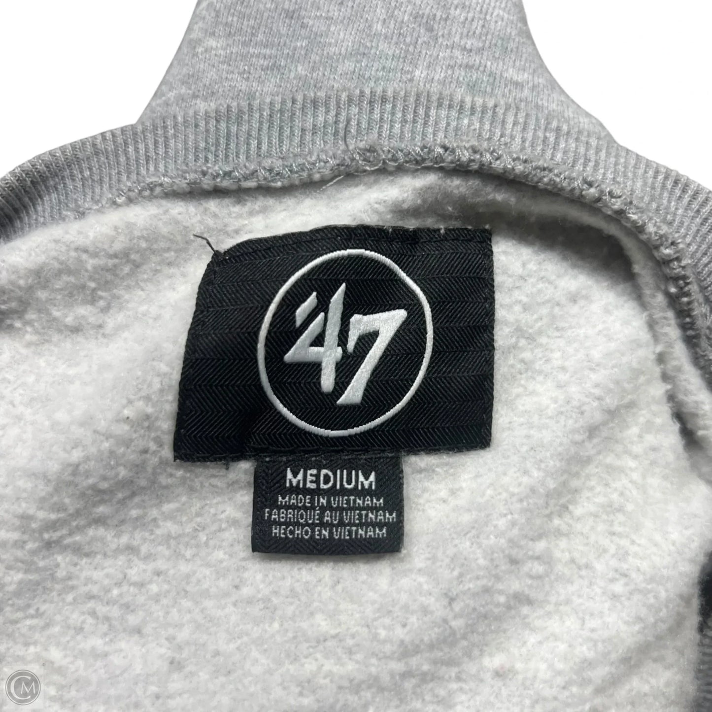 Athletic Sweatshirt Collar By 47 - In Grey, Size: M