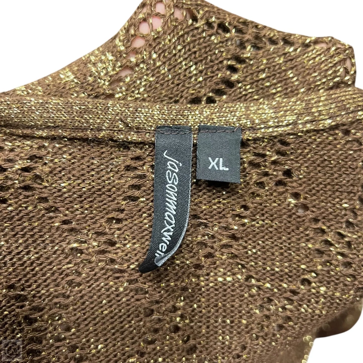 Cardigan By Jason Maxwell In Brown & Gold, Size: Xl