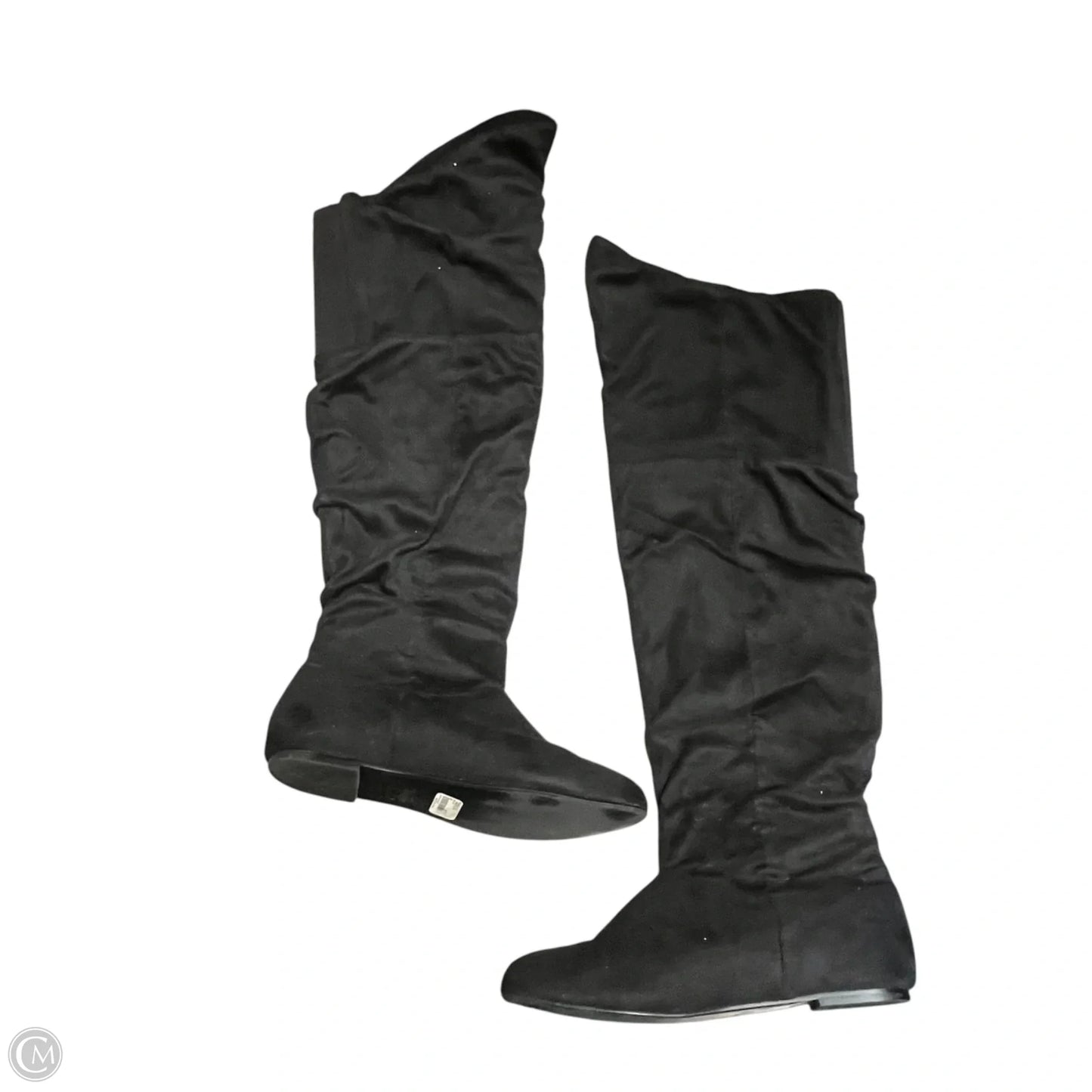 Boots Mid-calf Flats In Black, Size: 9