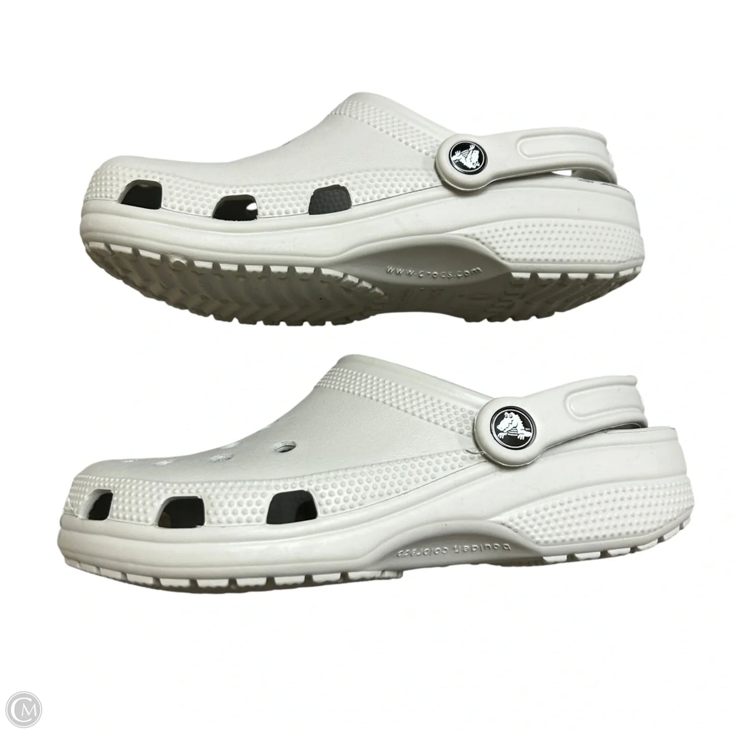 Shoes Flats By Crocs In Grey, Size: 7
