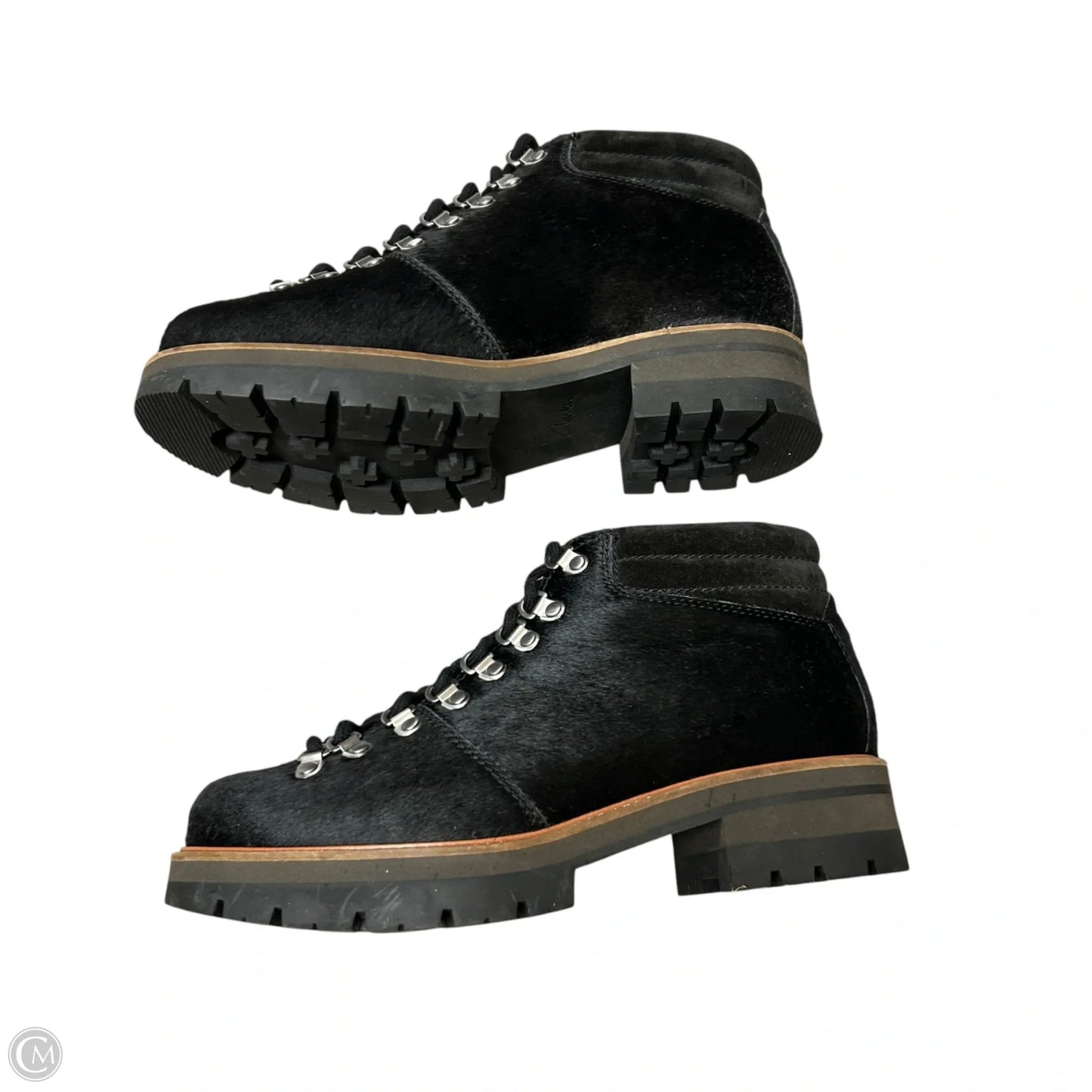 Boots Ankle Heels By Clarks In Black, Size: 9.5