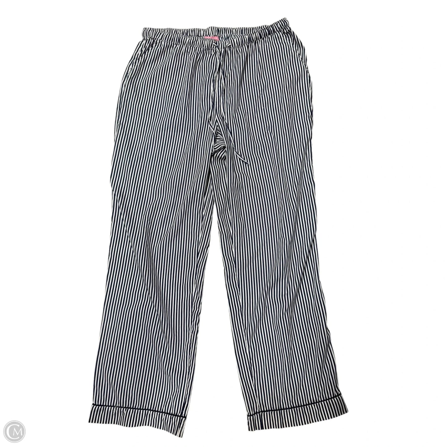 Pajama Pants By Isaac Mizrahi In Blue & White, Size: L