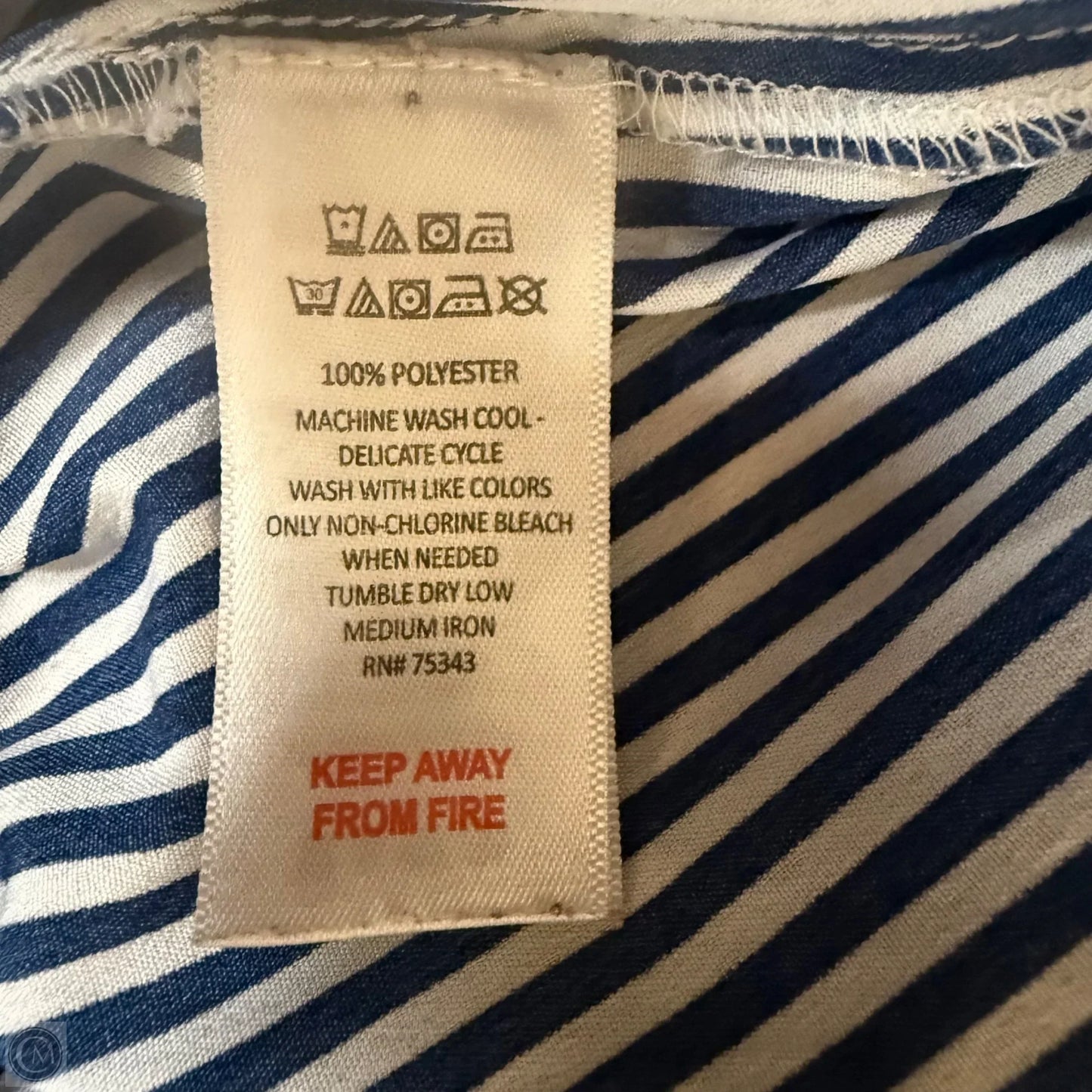 Pajama Pants By Isaac Mizrahi In Blue & White, Size: L