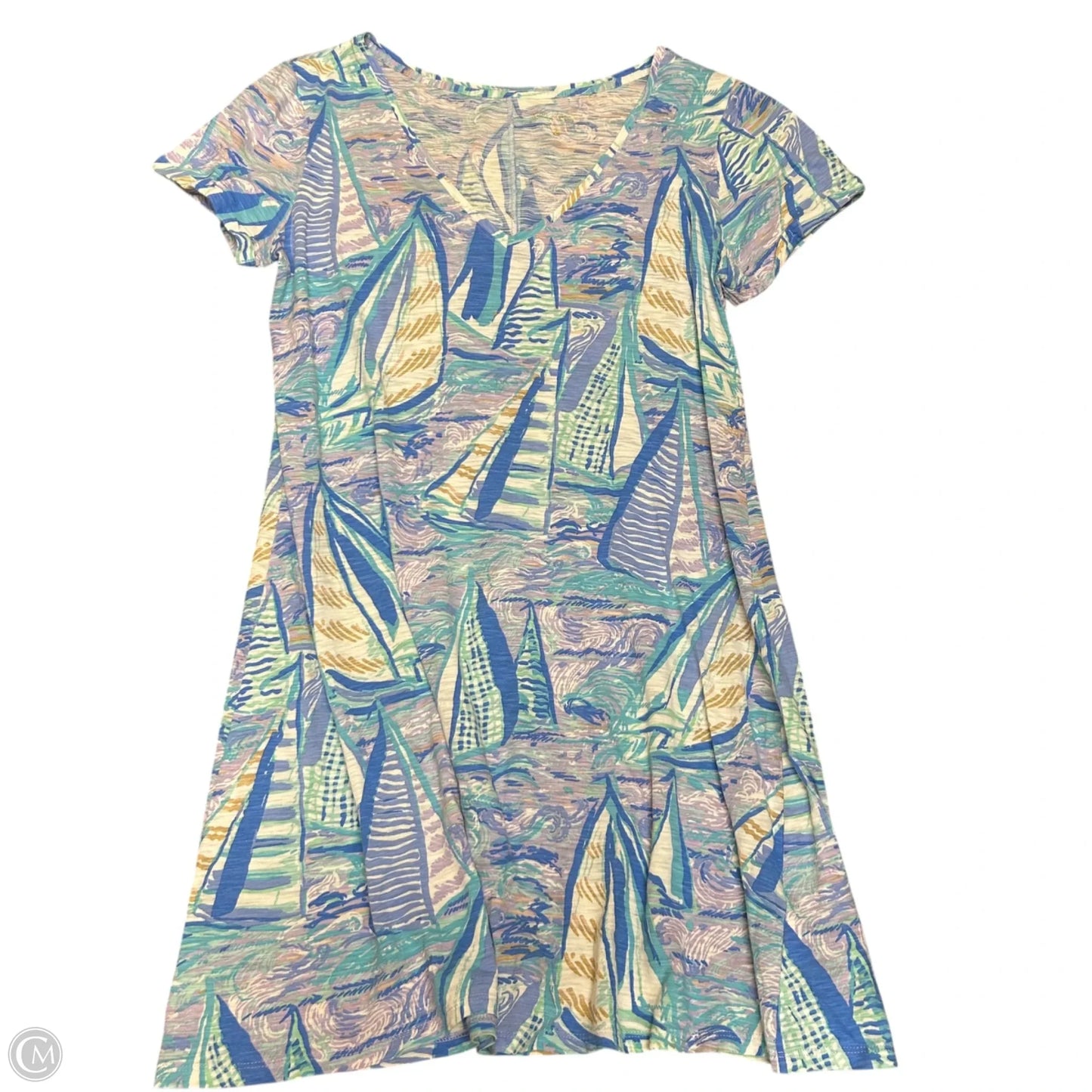 Dress Designer By Lilly Pulitzer In Blue & Tan, Size: L