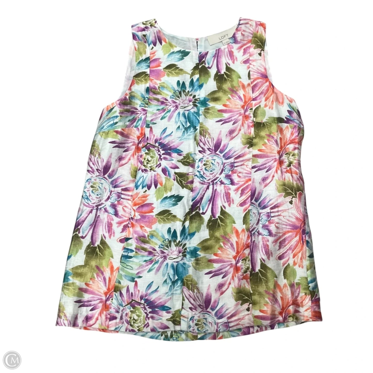 Top Sleeveless By Loft In Floral Print, Size: Xs