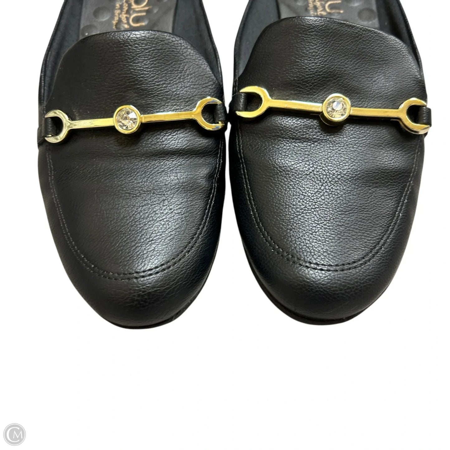 Shoes Heels Wedge By Malu In Black & Gold, Size: 7