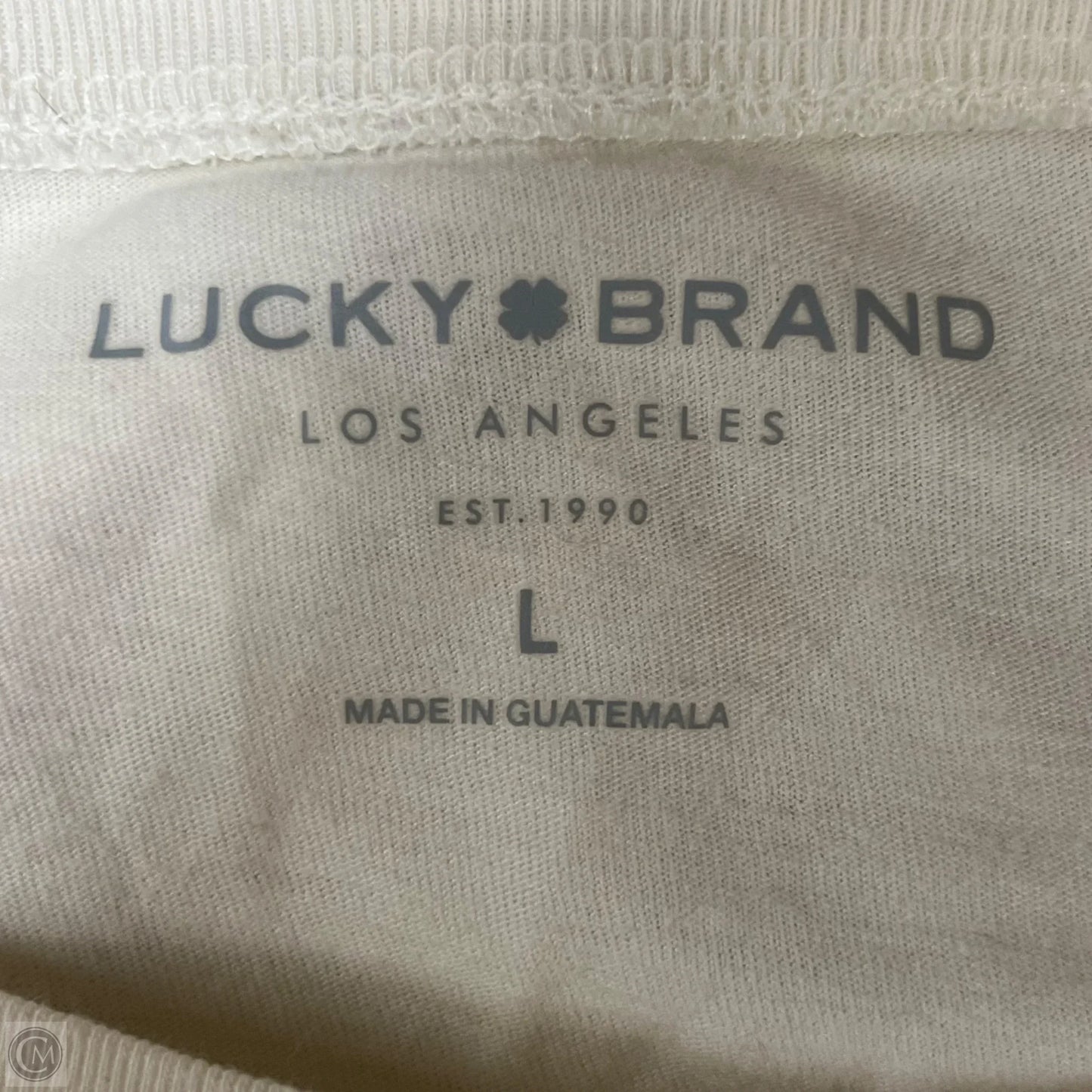 Top Short Sleeve By Lucky Brand In Cream, Size: L