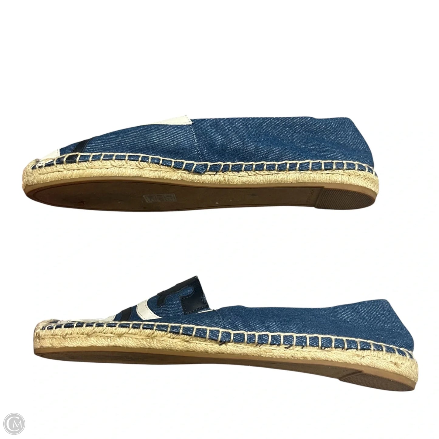 Shoes Designer By Tory Burch In Blue & Cream, Size: 9.5