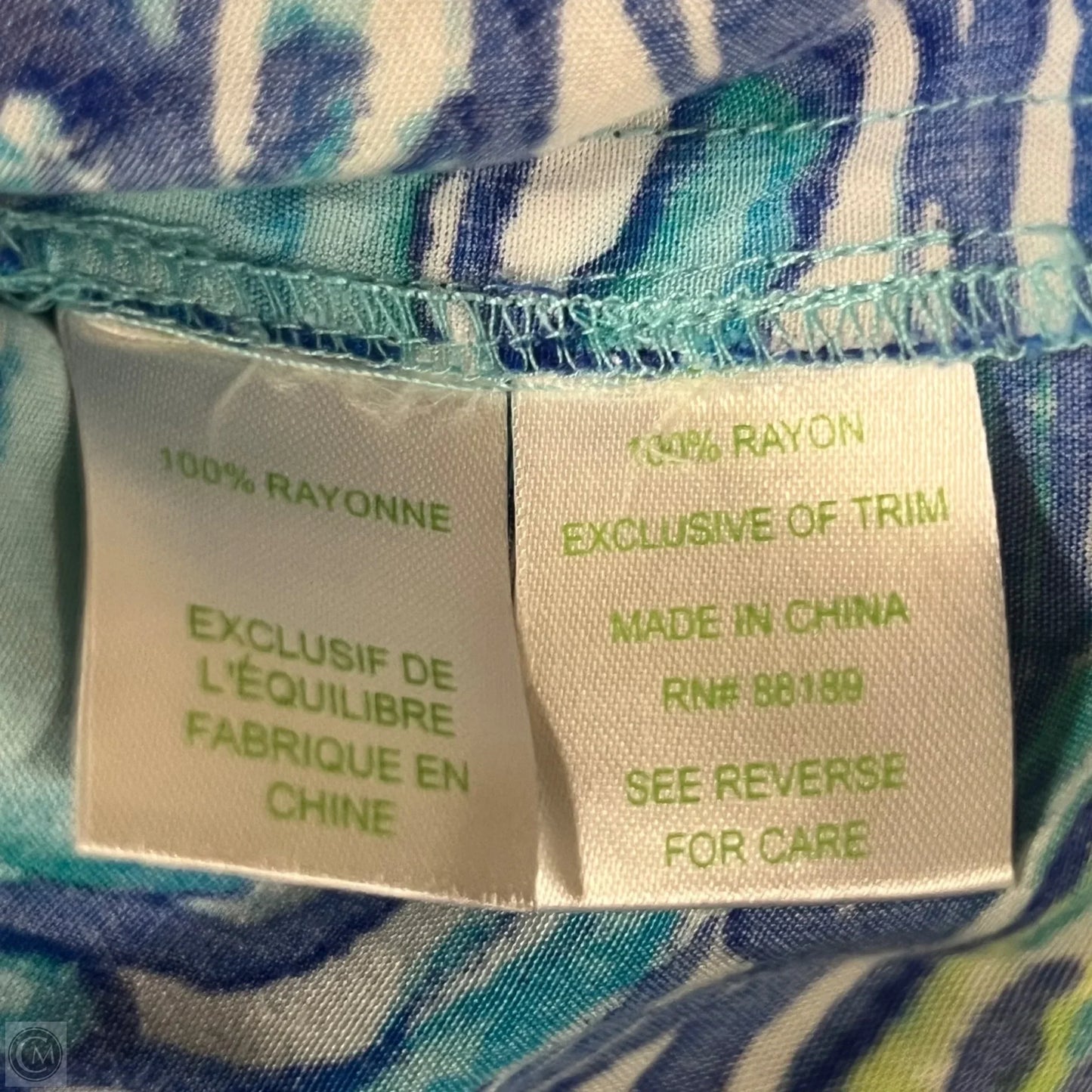 Top Sleeveless Designer By Lilly Pulitzer In Blue & Green, Size: S