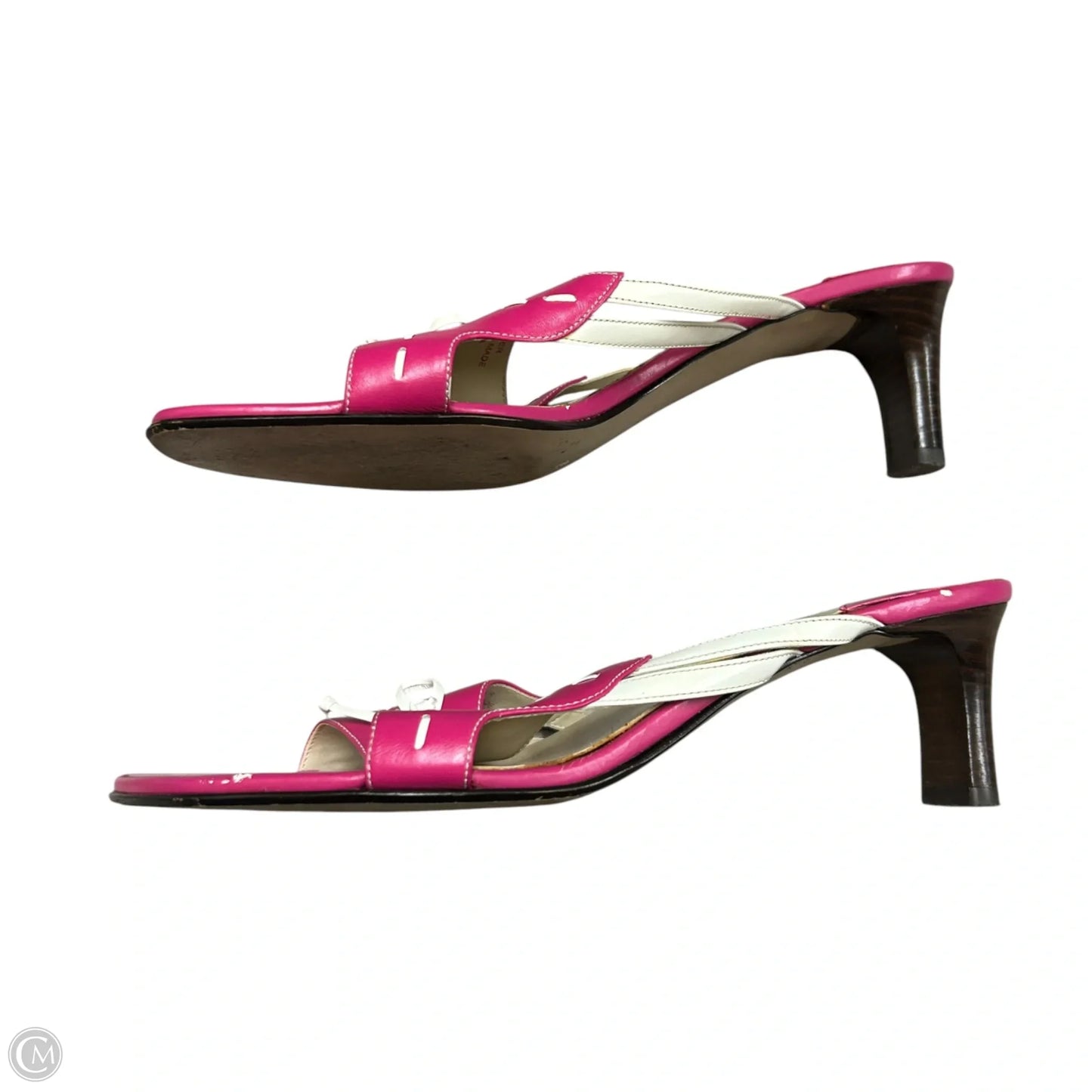 Shoes Heels Kitten By Anne Klein In Pink & White, Size: 9.5