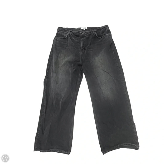 Jeans Wide Leg By Reformation In Black Denim, Size: 18