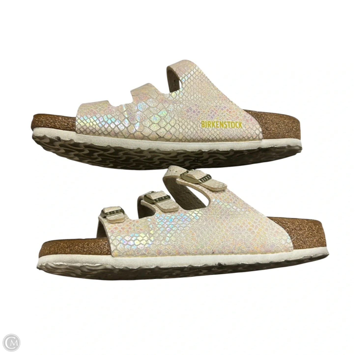 Sandals Flats By Birkenstock In White, Size: 9.5