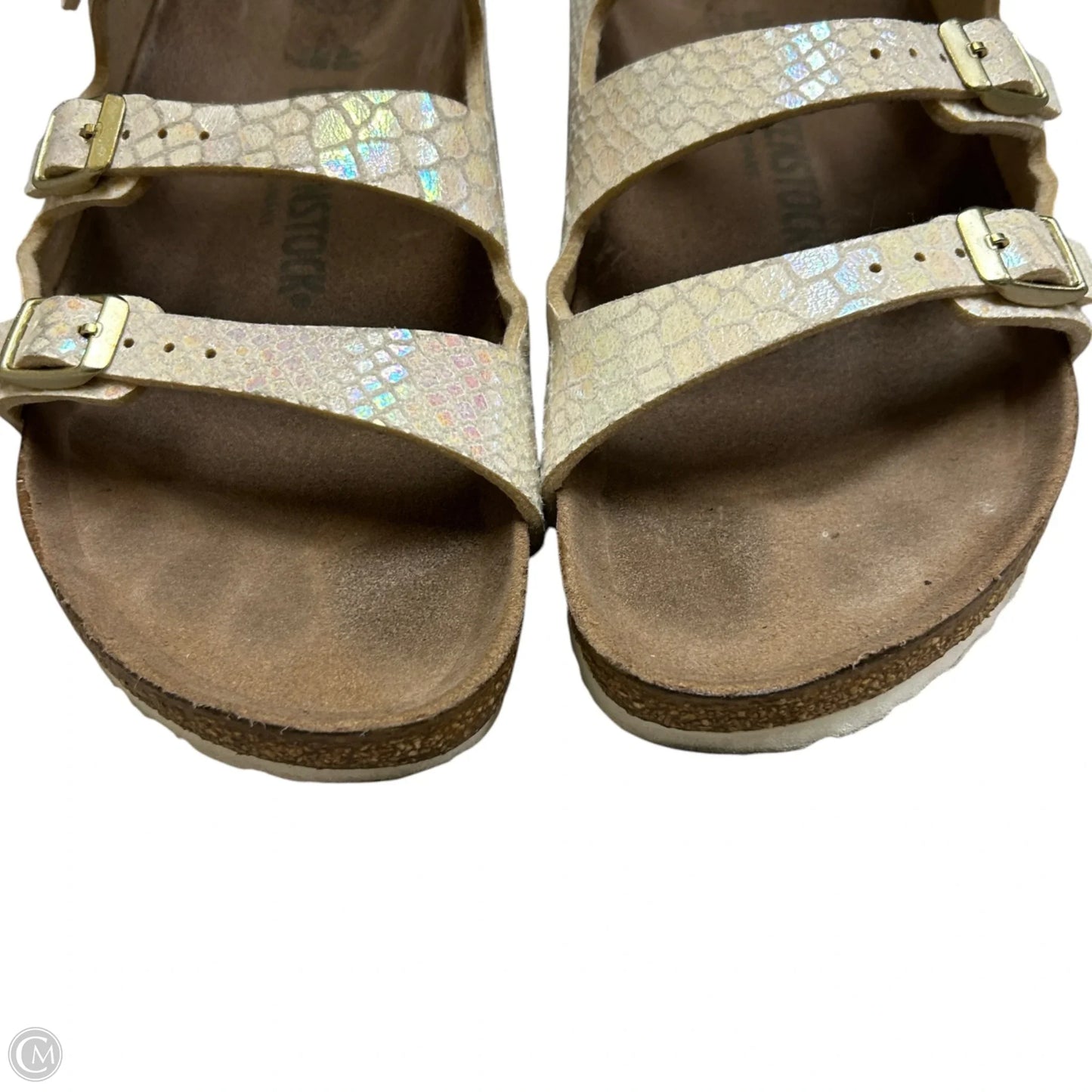 Sandals Flats By Birkenstock In White, Size: 9.5