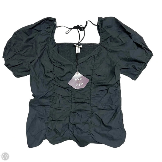 Top Short Sleeve By Ava & Viv In Black, Size: Xxl