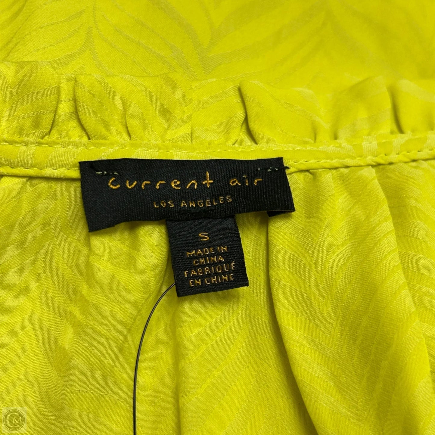Top Short Sleeve By Current Air In Yellow, Size: S