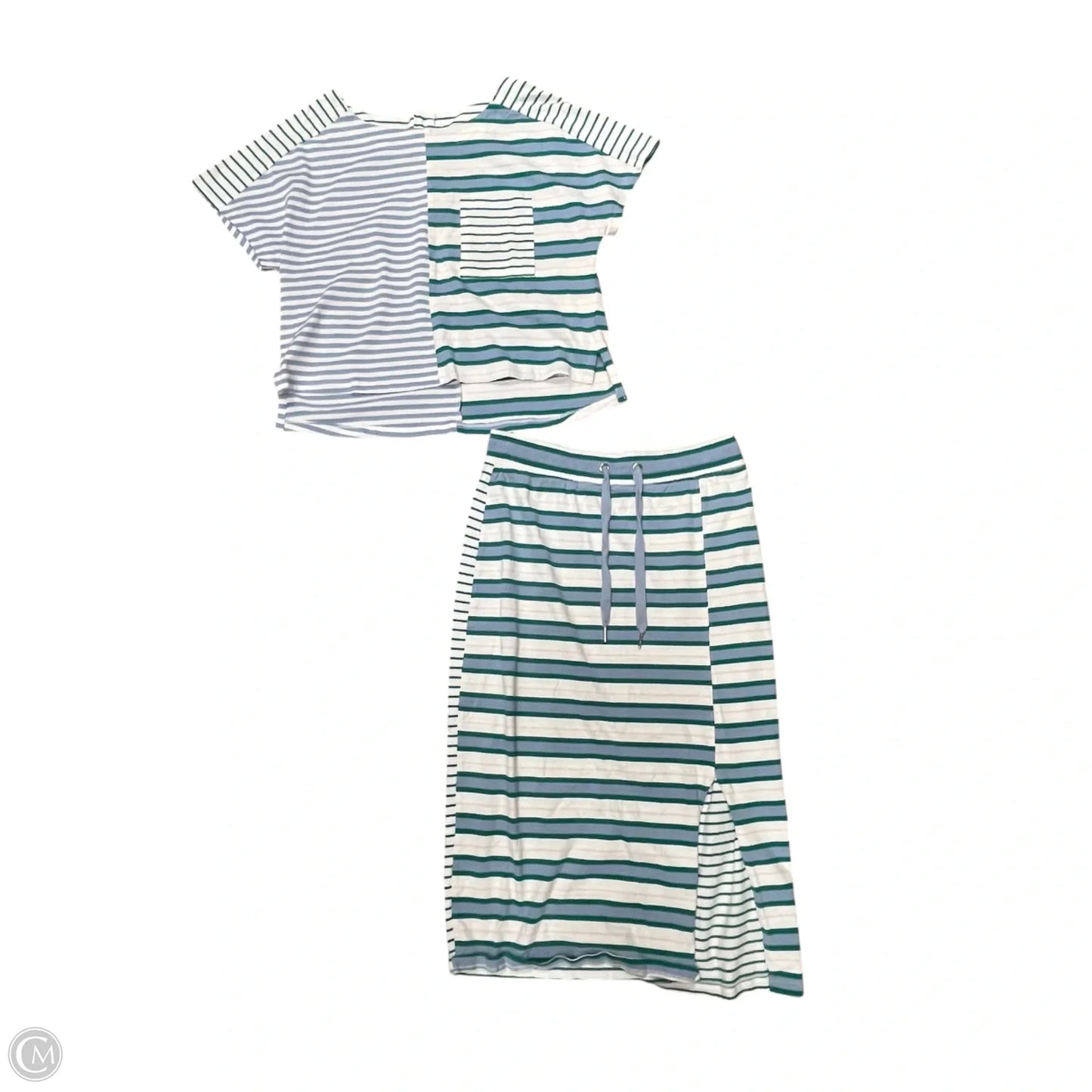 Top 2pc Short Sleeve By Maeve In Blue & White, Size: S