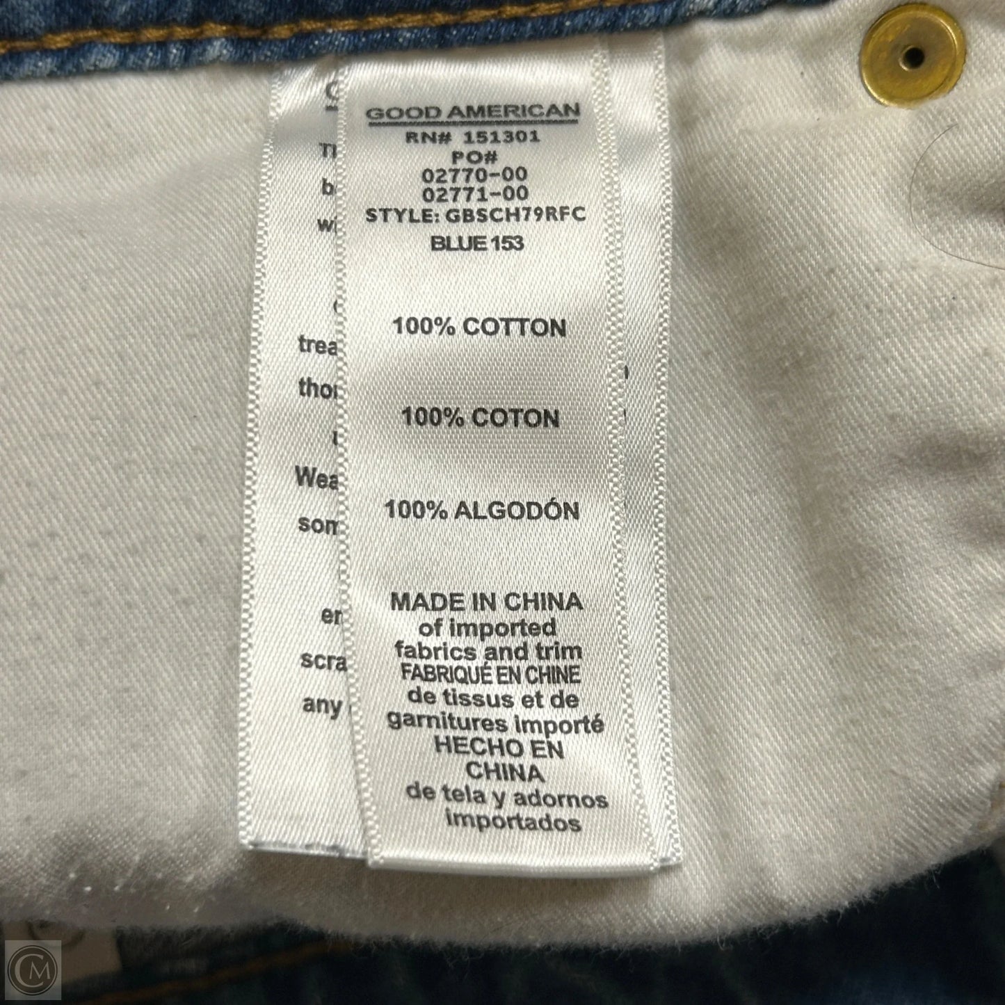 Shorts By Good American In Blue Denim, Size: 6