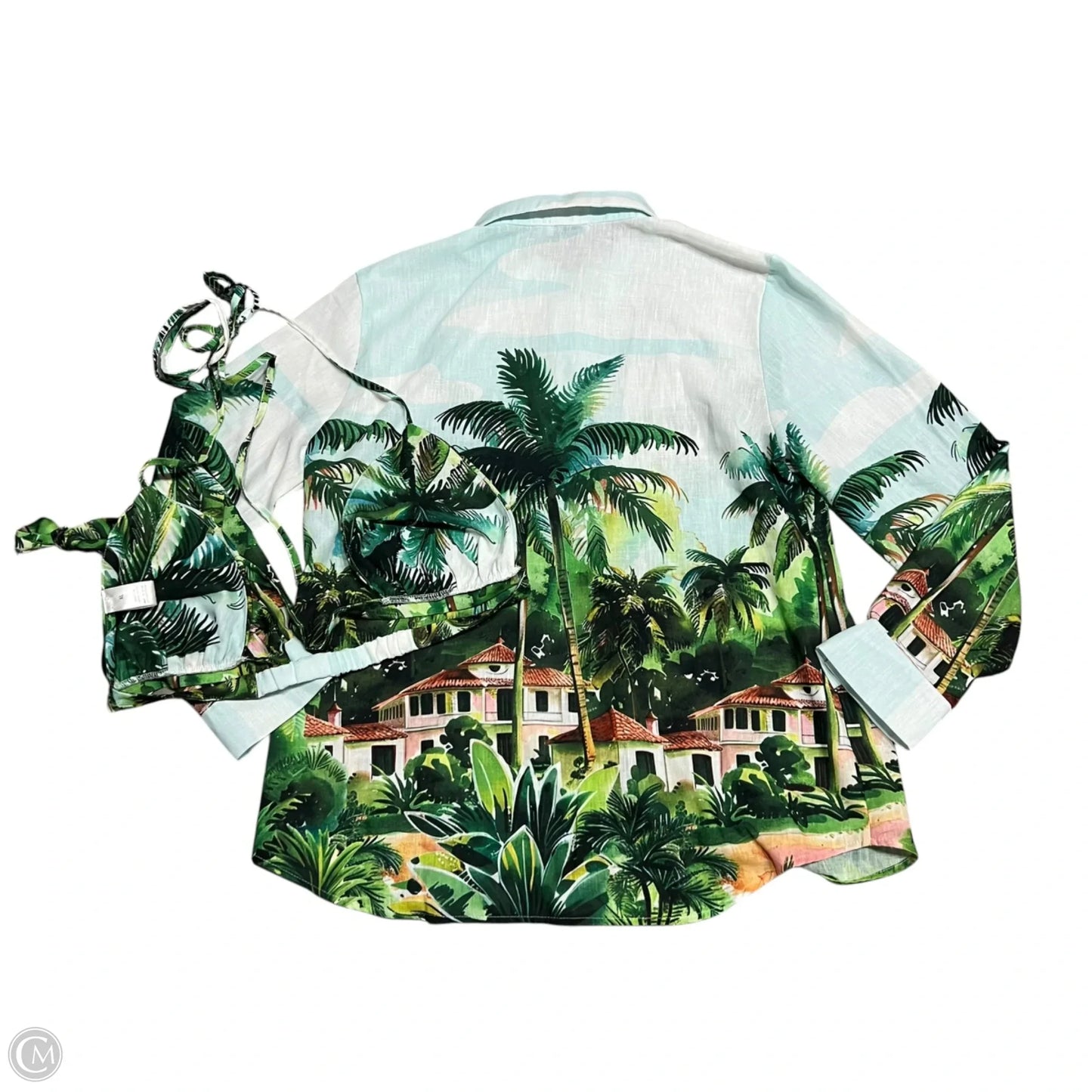 Top 2pc Long Sleeve By Fashion Nova In Blue & Green, Size: Xl