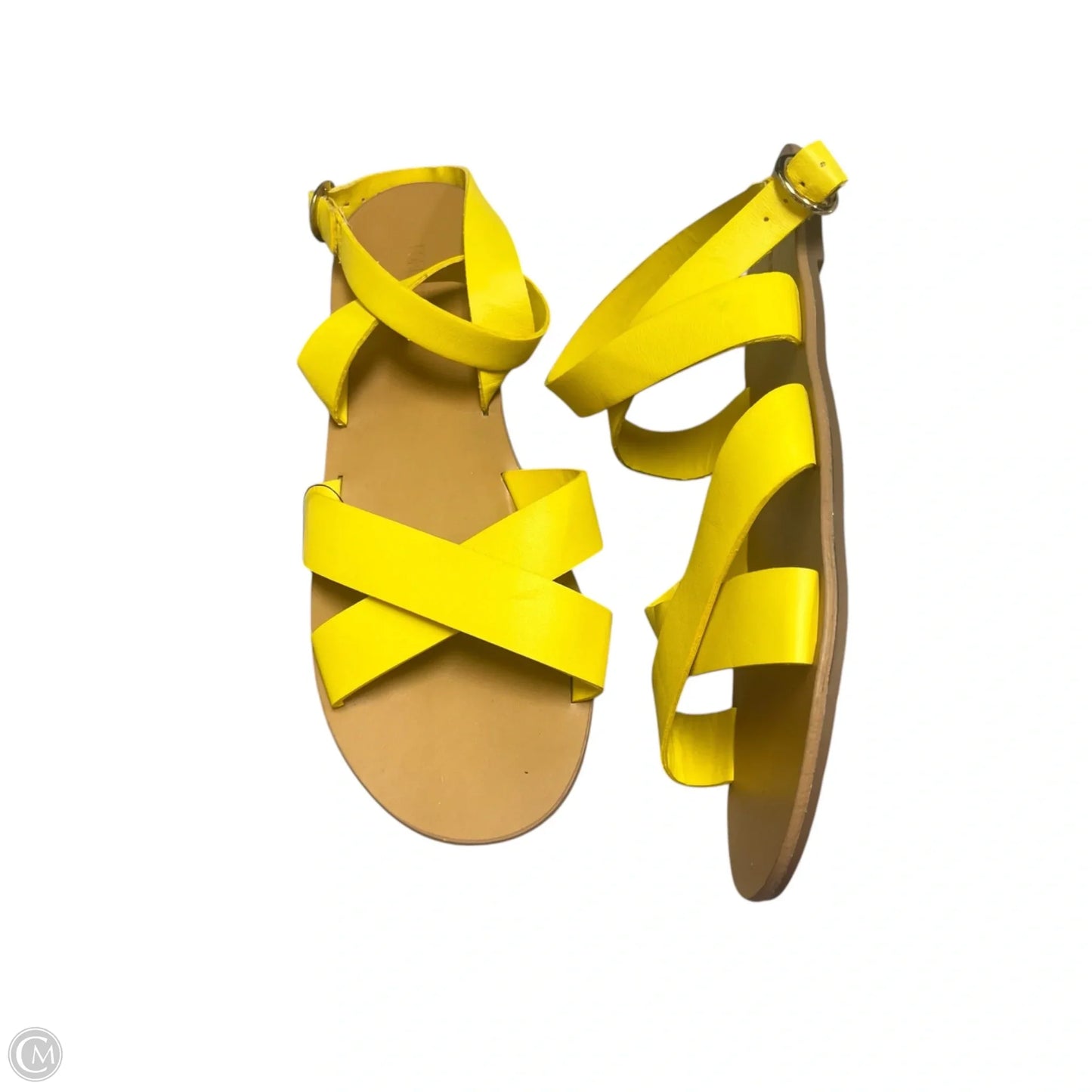 Sandals Flats By Forever 21 In Yellow, Size: 8