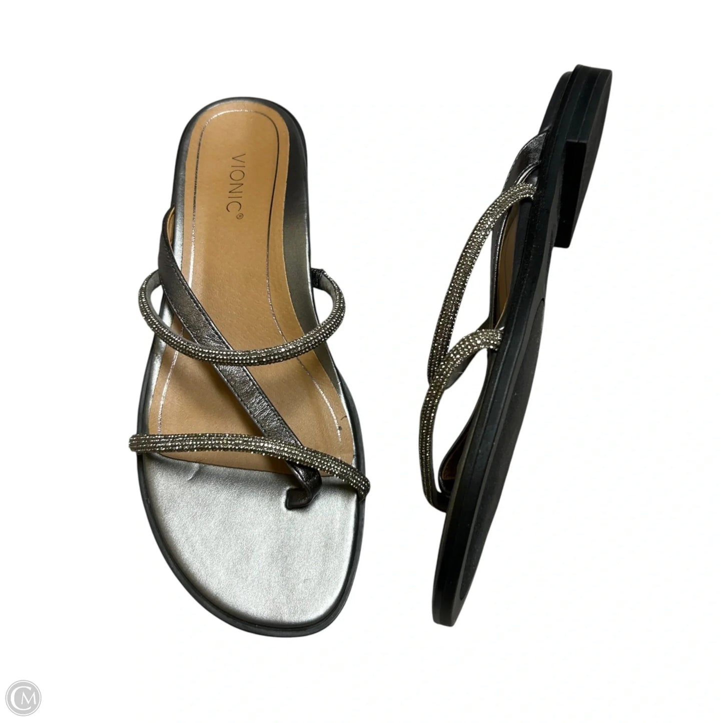Sandals Flats By Vionic In Silver, Size: 8.5