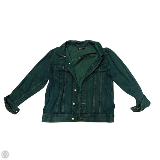Jacket Denim By Nasty Gal In Green Denim, Size: M