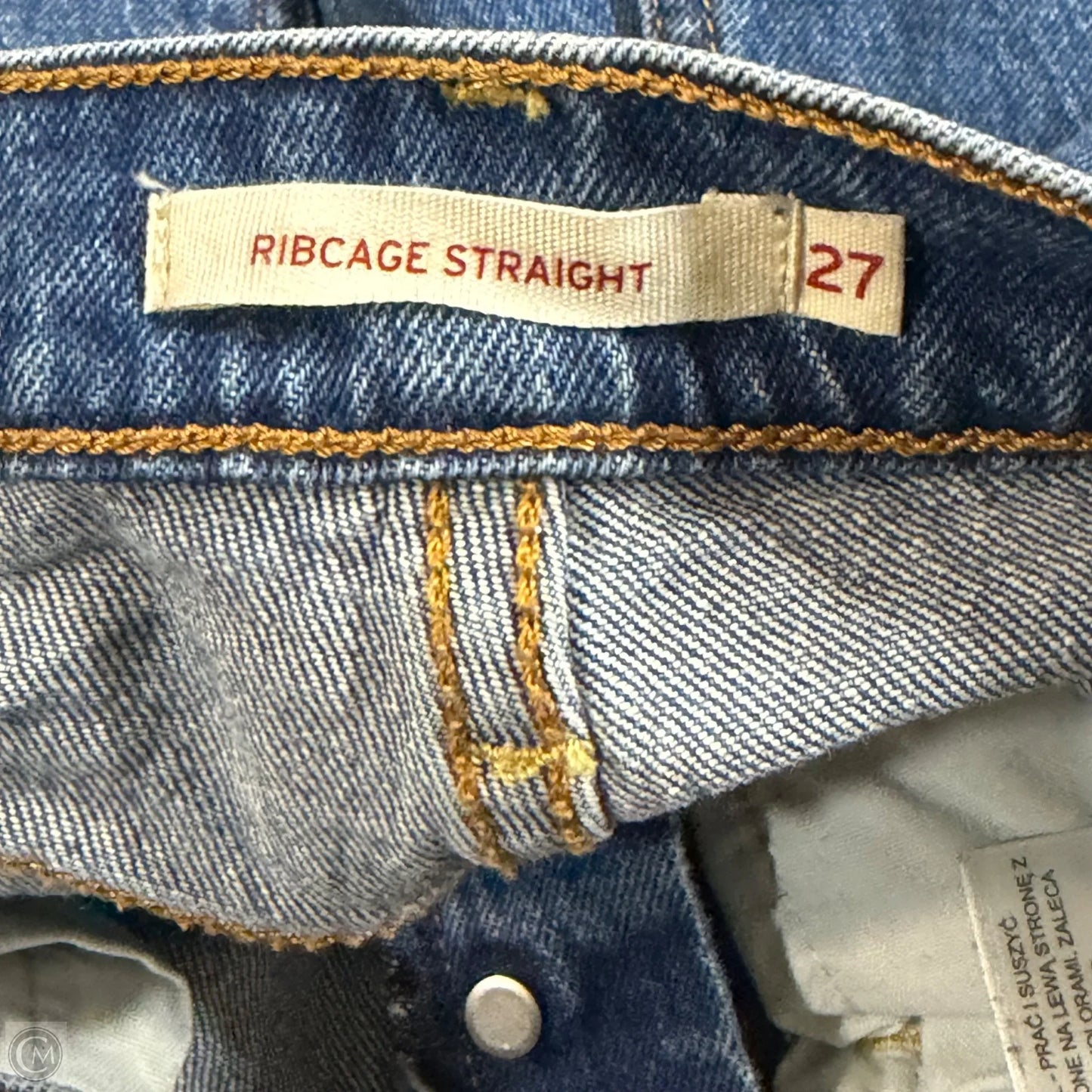Jeans Straight By Levis In Blue Denim, Size: 4