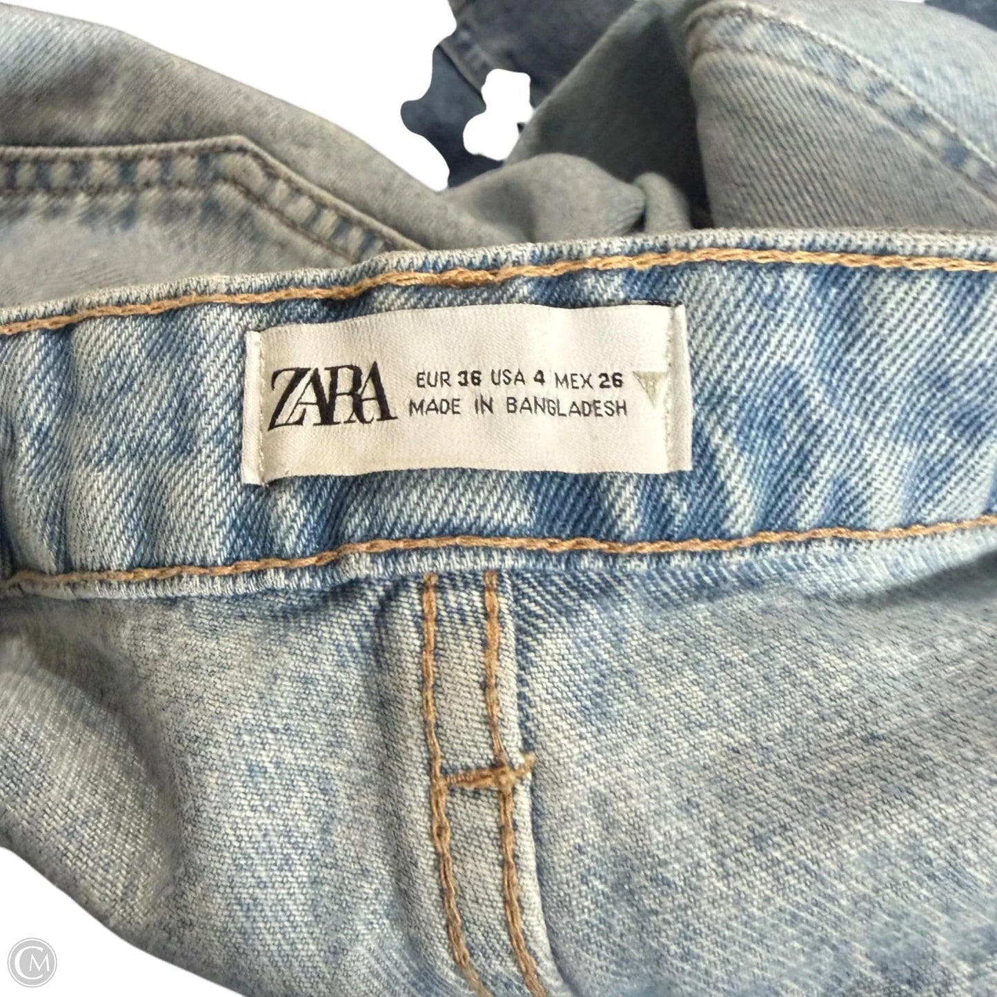 Jeans Straight By Zara In Blue Denim, Size: 4