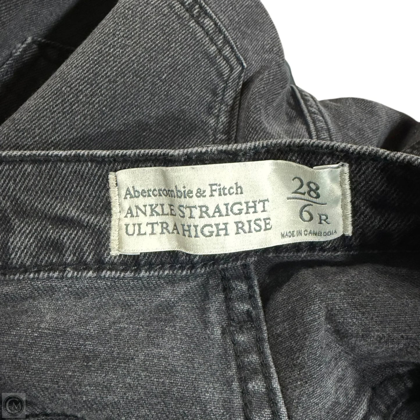 Jeans Straight By Abercrombie And Fitch In Black Denim, Size: 6