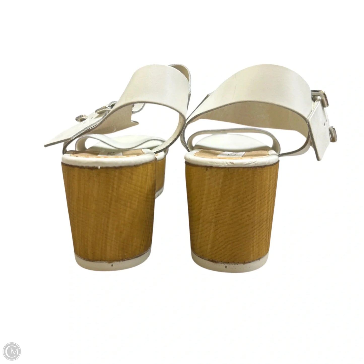 Sandals Heels Platform By Steve Madden In Tan & White, Size: 11